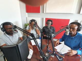 Séance d'enregistrement du feuilleton Mbongwana