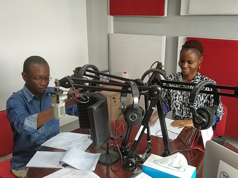 Rémy-Cesaire Tshamala et Ange Makadi au studio